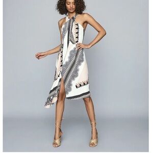 REISS Hope Scarf-Print Wrap Dress Size 6